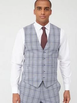 Image of Skopes Standard Stark Waistcoat - Grey/Blue Check