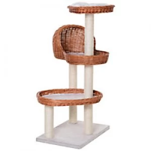 Image of PawHut Cat Tree Orange, Grey 400 mm x 600 mm x 1100 mm