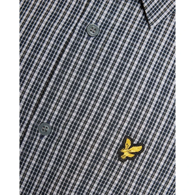 Image of Lyle and Scott Mens Long Sleeve Patterned Shirt Dark Navy Z271 male XL