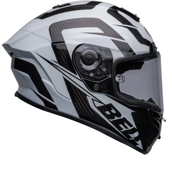 Image of Bell Race Star DLX Flex Labyrinth Design Gloss White Black Full Face Helmet Size M