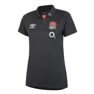 Image of Umbro England Rugby Polo Shirt Ladies - Black
