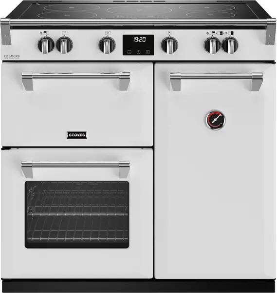 Image of Stoves Richmond Deluxe ST DX RICH D900Ei TCH IWH Electric Range Cooker with Induction Hob - Icy White - A/A Rated