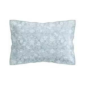 Image of Bedeck of Belfast Saja BCI Cotton Sateen Oxford Pillowcase - Blue