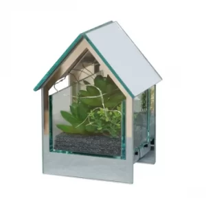 Image of HESTIA Glass House Terrarium Ornament with LED Lights