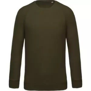 Image of Kariban Mens Organic Raglan Sweatshirt (S) (Moss Green)