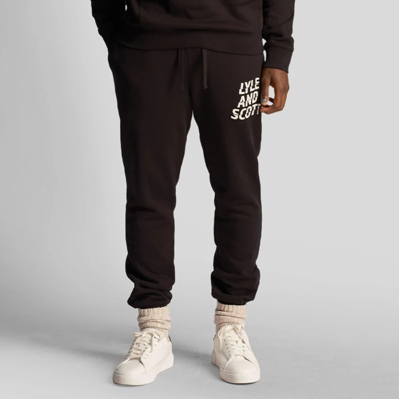 Image of Lyle and Scott Ripple Logo Joggers Black male M