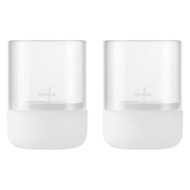 Image of Blomus Calma Set Of 2 Wind Light XS (Excl. Candle) - Lily White
