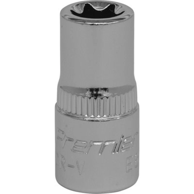 Image of Loops E8 TRX Star Socket Bit - 1/4" Square Drive - PREMIUM Drop Forged Head Knurled Multi