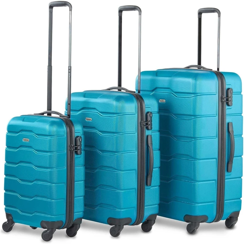 Image of VonHaus Multi Sized Set of Three Luggage Set Teal