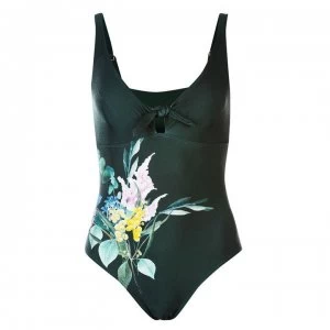 Image of Ted Baker Ted Flourish V Neck Swimsuit Womens - GREEN