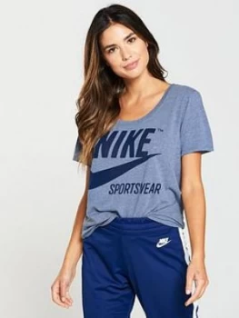 Image of Nike Sportswear Logo Tee Blue White Size M Women