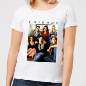 Image of Friends Vintage Character Shot Womens T-Shirt - White - M