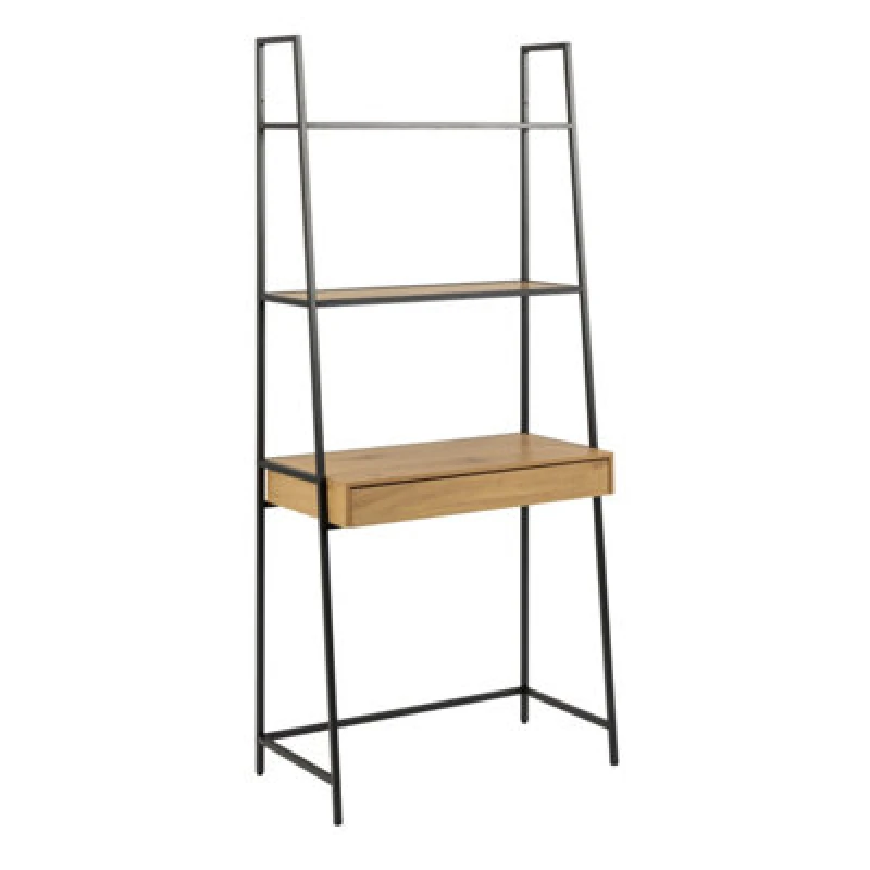 Image of Furniture To Go Seaford Bookcase With 1 Drawer In Black And Oak