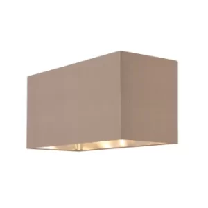 Image of Cassier 1 Light Shade Taupe Premium Silk Fabric, Bright Nickel Plate, E27