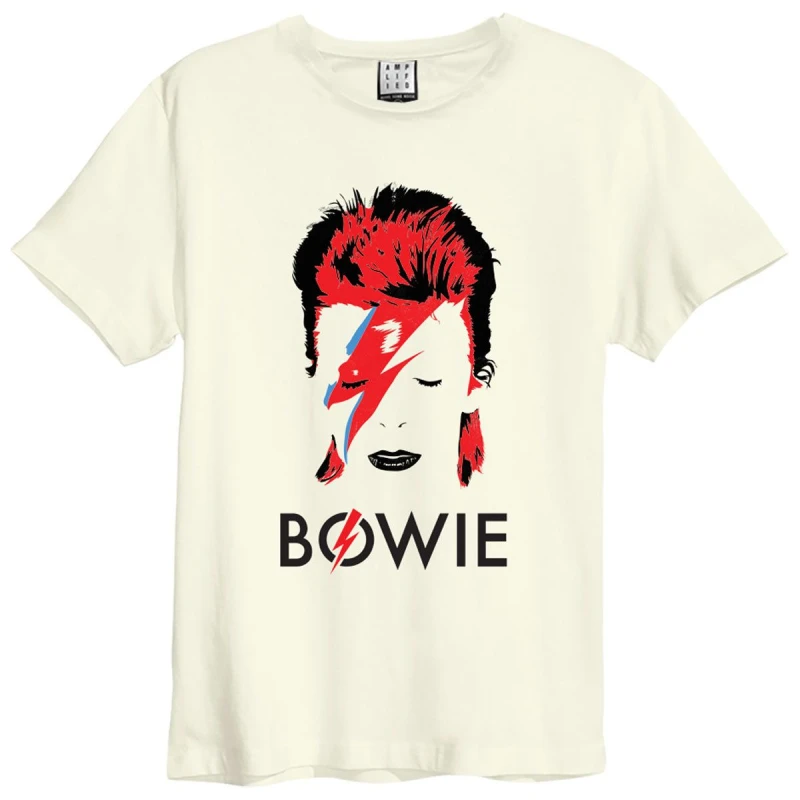 Image of Amplified Amplified Men Aladdin Sane David Bowie T-Shirt in White Size: X-Small White XS Male 5063377078879