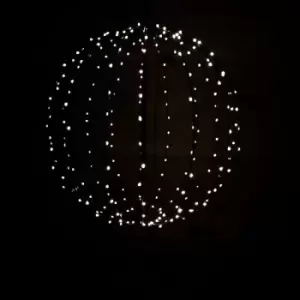 Image of Samuel Alexander - 40cm Black Metal Frame Ball Christmas Decoration with 240 Warm White led