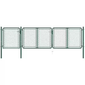 Image of Vidaxl - Garden Gate Steel 100x395cm Green Green