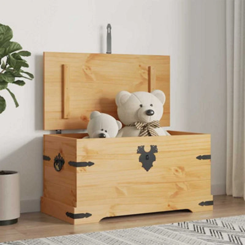 Image of vidaXL Storage Chest Mexican Pine Corona Range 91x49.5x47cm Cabinet Organiser