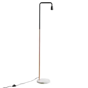 Image of Talisman Black and Copper Floor Lamp With White Marble Base