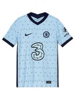Image of Nike Youth Chelsea 20/21 Away Short Sleeved Stadium Jersey - Blue, Size S