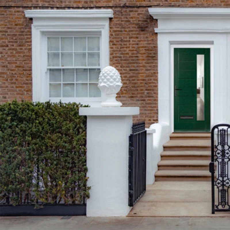 Image of Lacerta Composite Door Monza Green 890mm X 2090mm Open In Right Hand Clear Glass 10 Year Guarantee - Free Delivery & Smart Lock