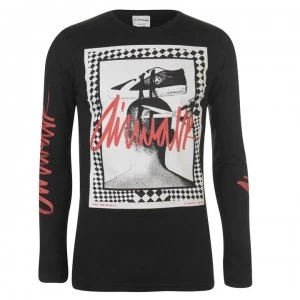 Image of Airwalk Graphic Long Sleeve T Shirt Mens - Black