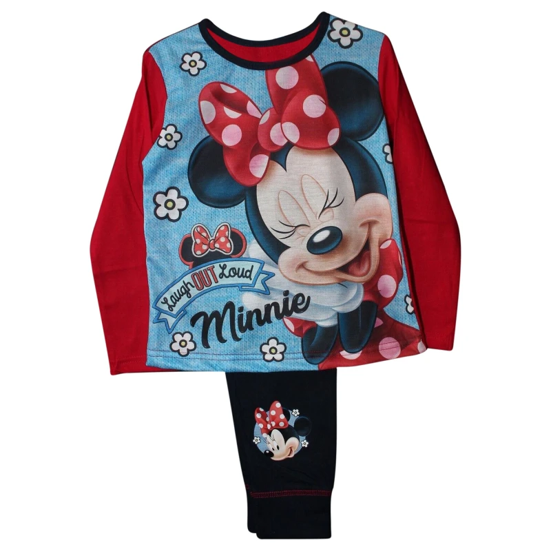 Image of Disney Mickey & Friends Minnie Mouse Top And Bottoms Pyjama Set Navy female