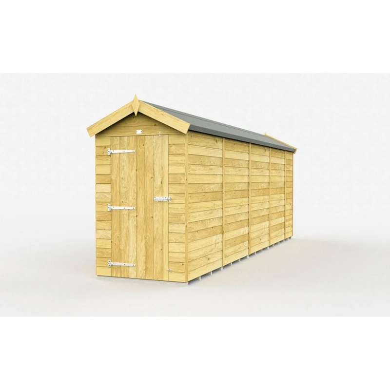 Image of Buttercup Farm 4 x 17 Feet Apex Shed - Single Door W/O Window - L503 x W118 x H217cm in Brown Brown Unisex