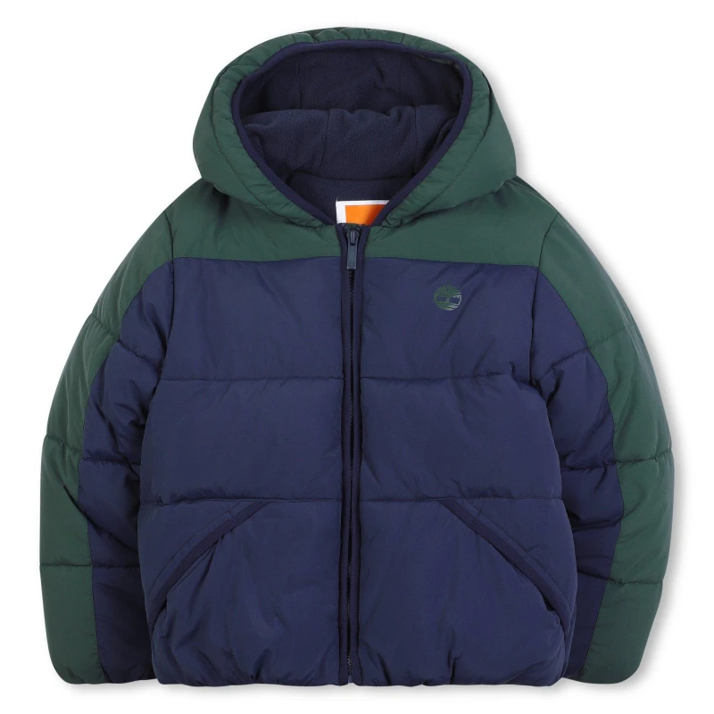 Image of Timberland Kids Timber colour Block Medium Puffer Jacket Medium Puffer Jackets 10 Years Green 60452015195