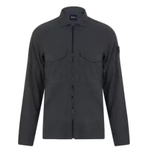 Image of Boss Lom Zip Shirt - Grey