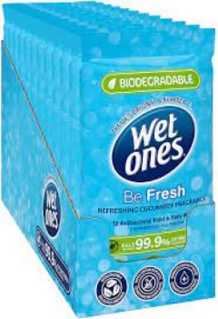 Image of Wet Ones Biodegradable Wet Ones - Be Fresh - 12 Pack x 12