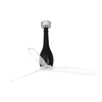 Image of Eterfan Medium Ceiling Fan Clear, Black Gloss - Optional LED Light Sold Separately