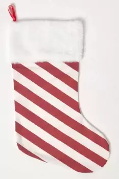 Image of Red and White Candy Stripe Christmas Stocking
