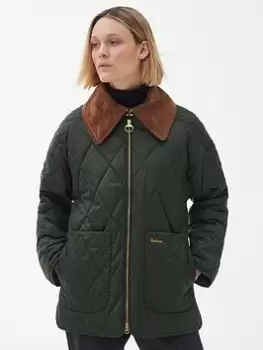 Image of Barbour Barbour Woodhall Quilted Jacket - Green, Size 12, Women