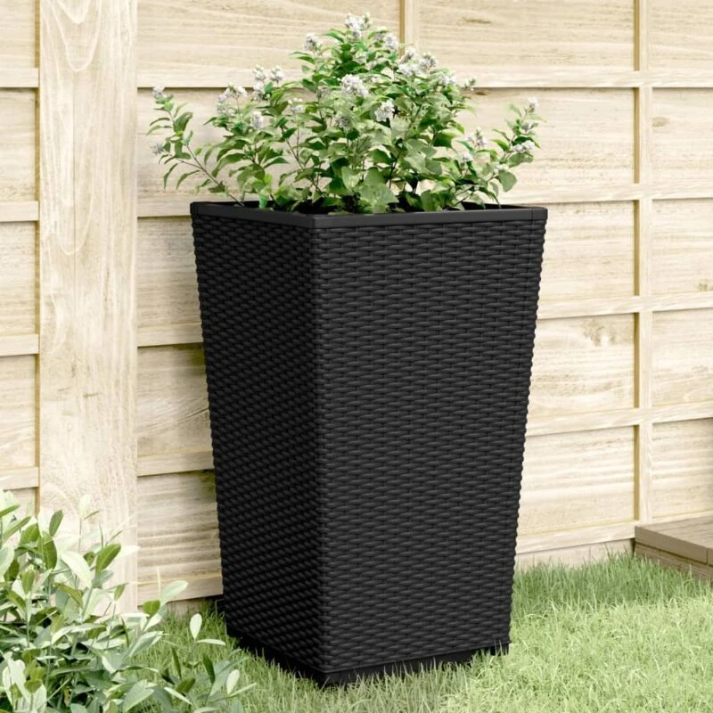 Image of VIDAXL Garden Planters 4 pcs Black 32.5x32.5x57cm pp Vidaxl 8721012410602