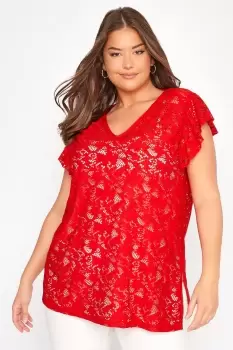 Image of Short Sleeve Lace Top