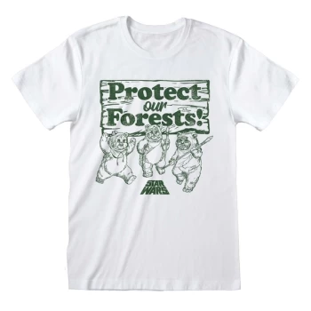Image of Star Wars - Protect our Forests Unisex Medium T-Shirt - White