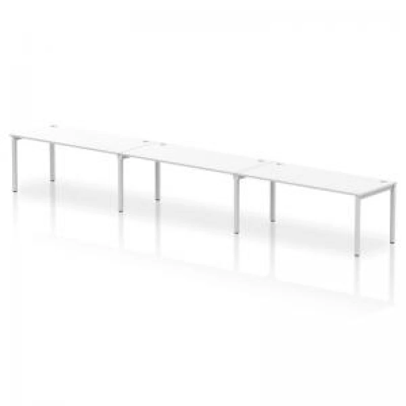 Image of Impulse Impulse Bench Single Row 3 Person 1800 Silver Frame Office Bench Desk White IMBS318WHTS