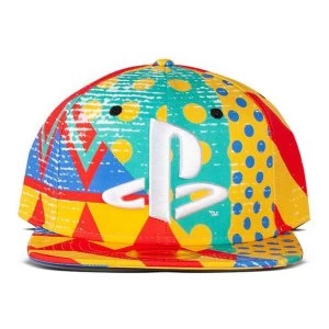 Image of SONY Playstation Logo with All-Over Art Print Snapback Baseball Cap