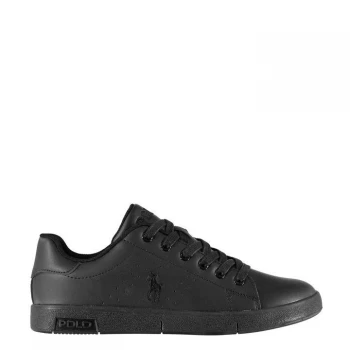 Image of Polo Ralph Lauren Bilton Lace Juniors Trainers - Triple Black