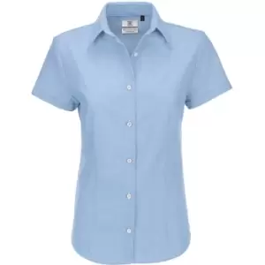 Image of B&C Ladies Oxford Short Sleeve Shirt / Ladies Shirts (M) (Blue Chip)