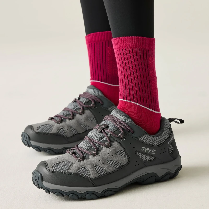 Image of Regatta Womens Edgepoint Breathable Waterproof Low Walking Shoes in Grey Size: 3 Grey Female 3