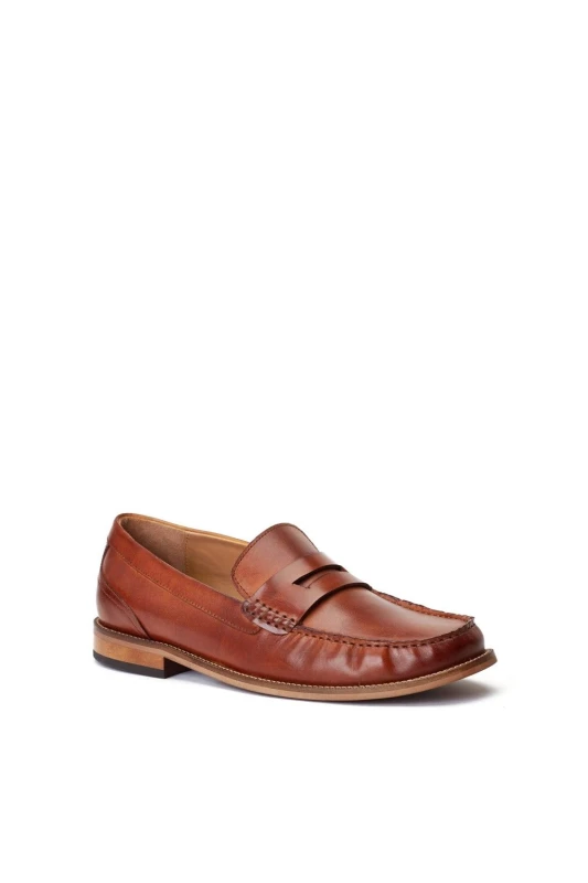 Image of Base London Base London Men Garfield Penny Loafer in Tan Size: 10 Tan 10 Male 5038538366645