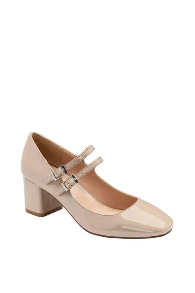 Image of Ravel 'Howth' Patent Mary Jane Shoes Nude