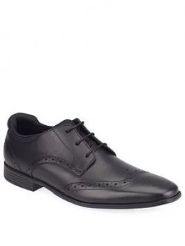 Image of Start-rite Tailor Lace Up School Shoes - Black Leather, Size 6 Older