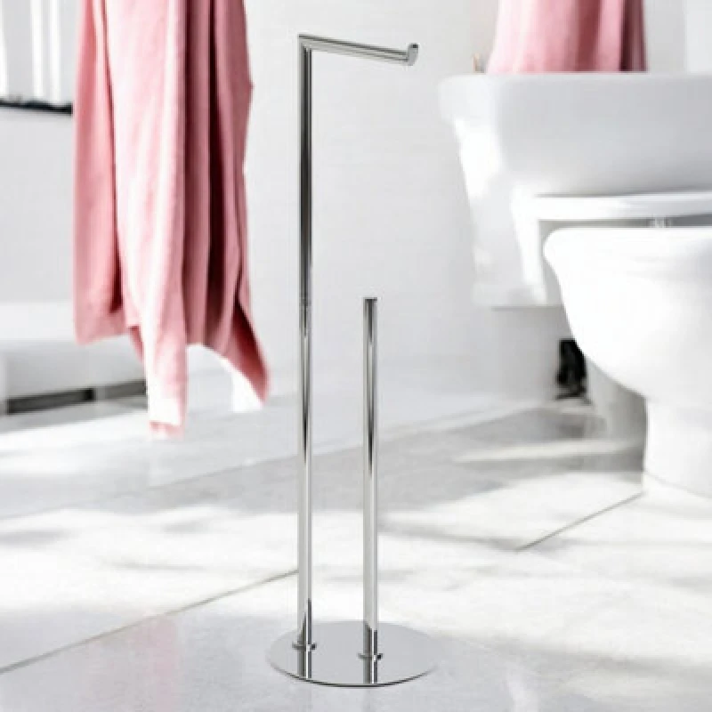 Image of Showerdrape Belgravia Chrome Freestanding Toilet Roll Holder & Spare Combo
