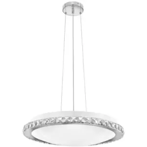 Image of Netlighting Merano Coral 4 Light Cylindrical Pendant Ceiling Light Chrome Metal