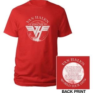 Image of Van Halen - 1979 Tour Unisex Medium T-Shirt - Red