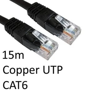 Image of RJ45 (M) to RJ45 (M) CAT6 15m Black OEM Moulded Boot Copper UTP Network Cable