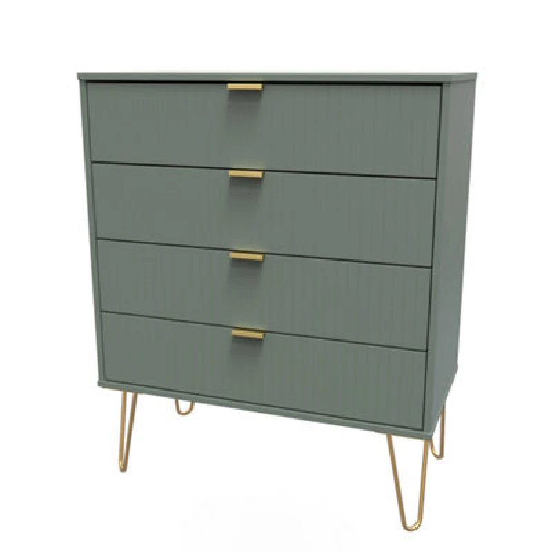 Image of Welcome Furniture Ready Assembled Linear 4 Drawer Chest In Reed Green LIF011RGRG